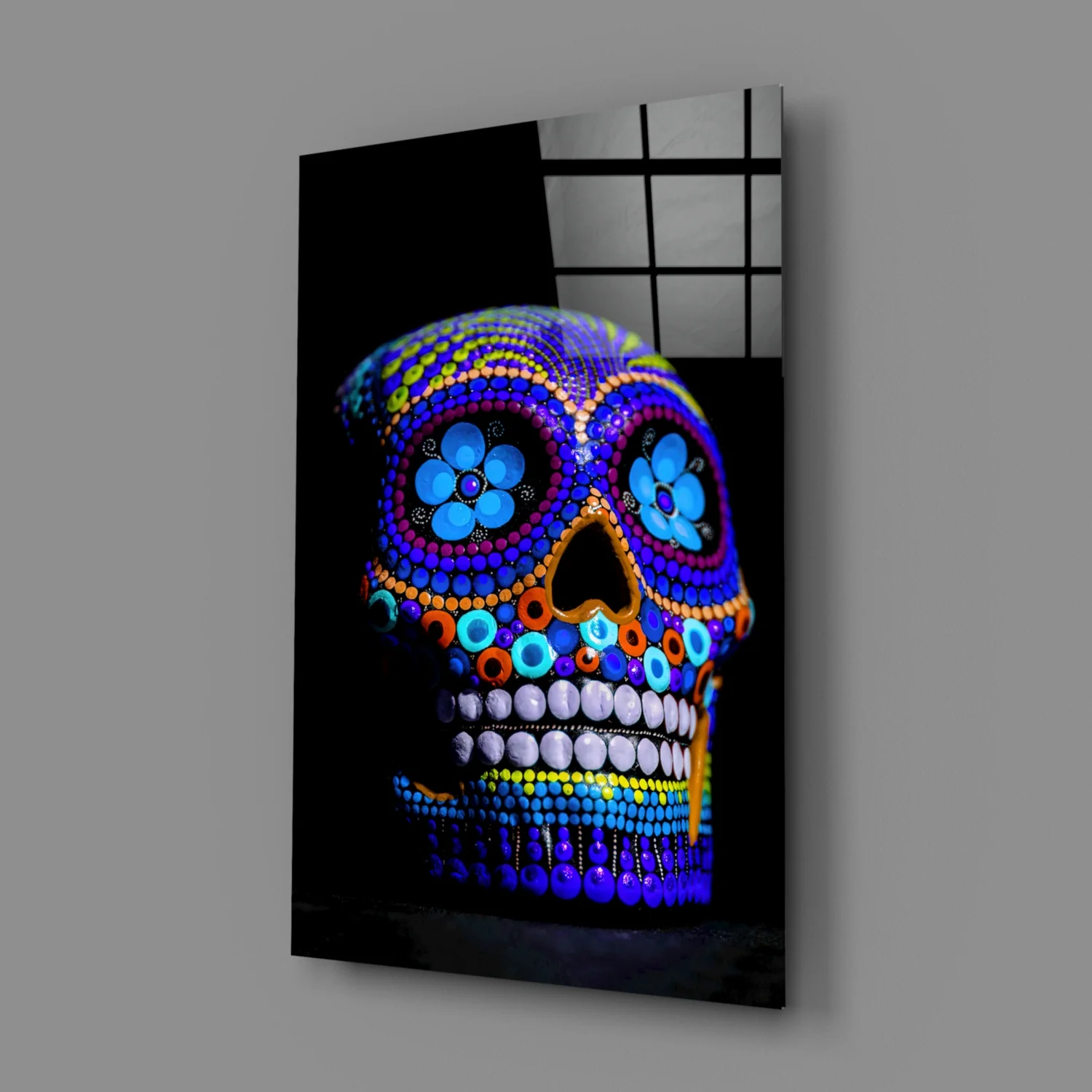 Sugar Skull Glass Wall Art - Image 3