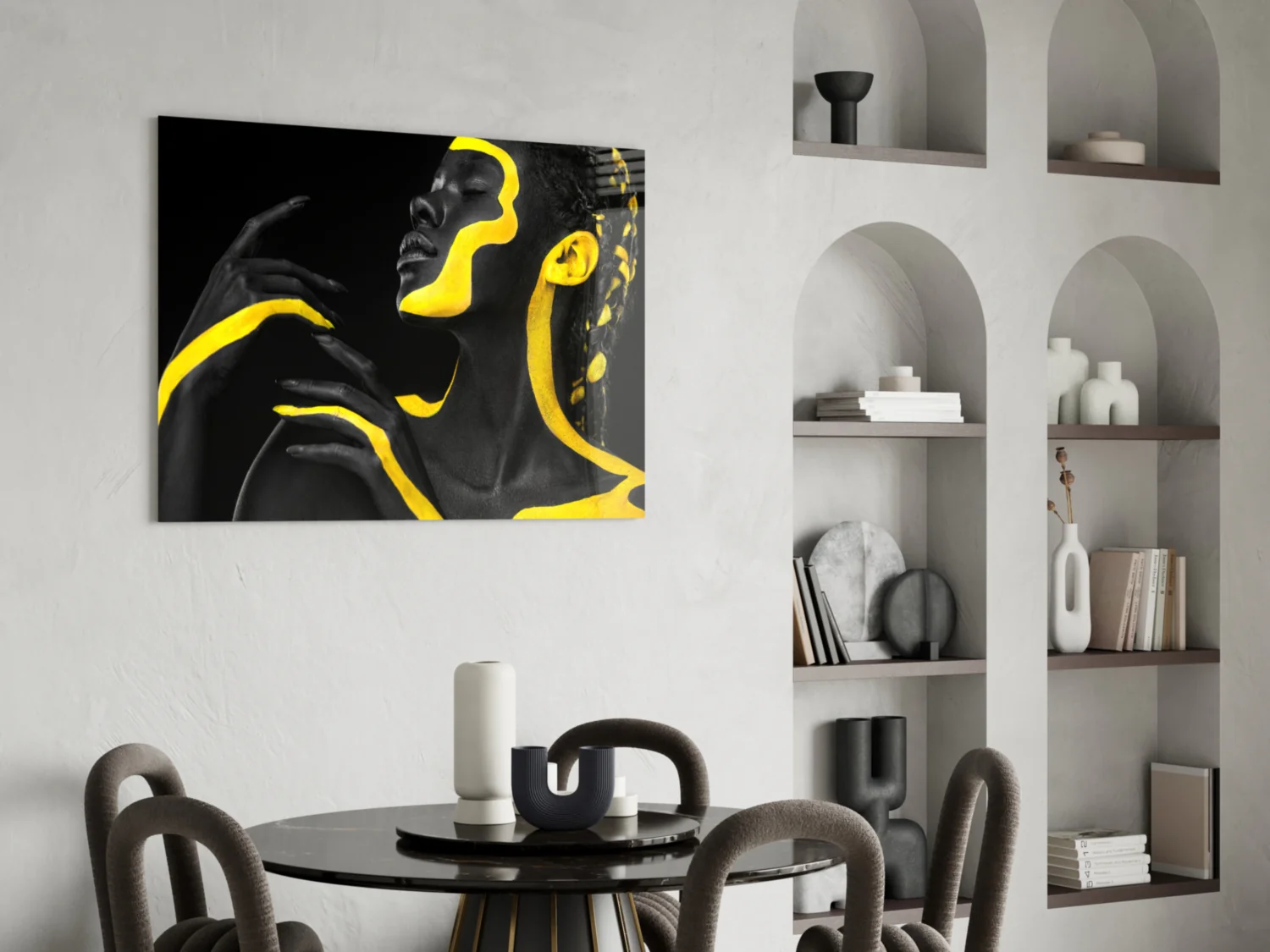 Yellow Woman Glass Wall Art - Image 6