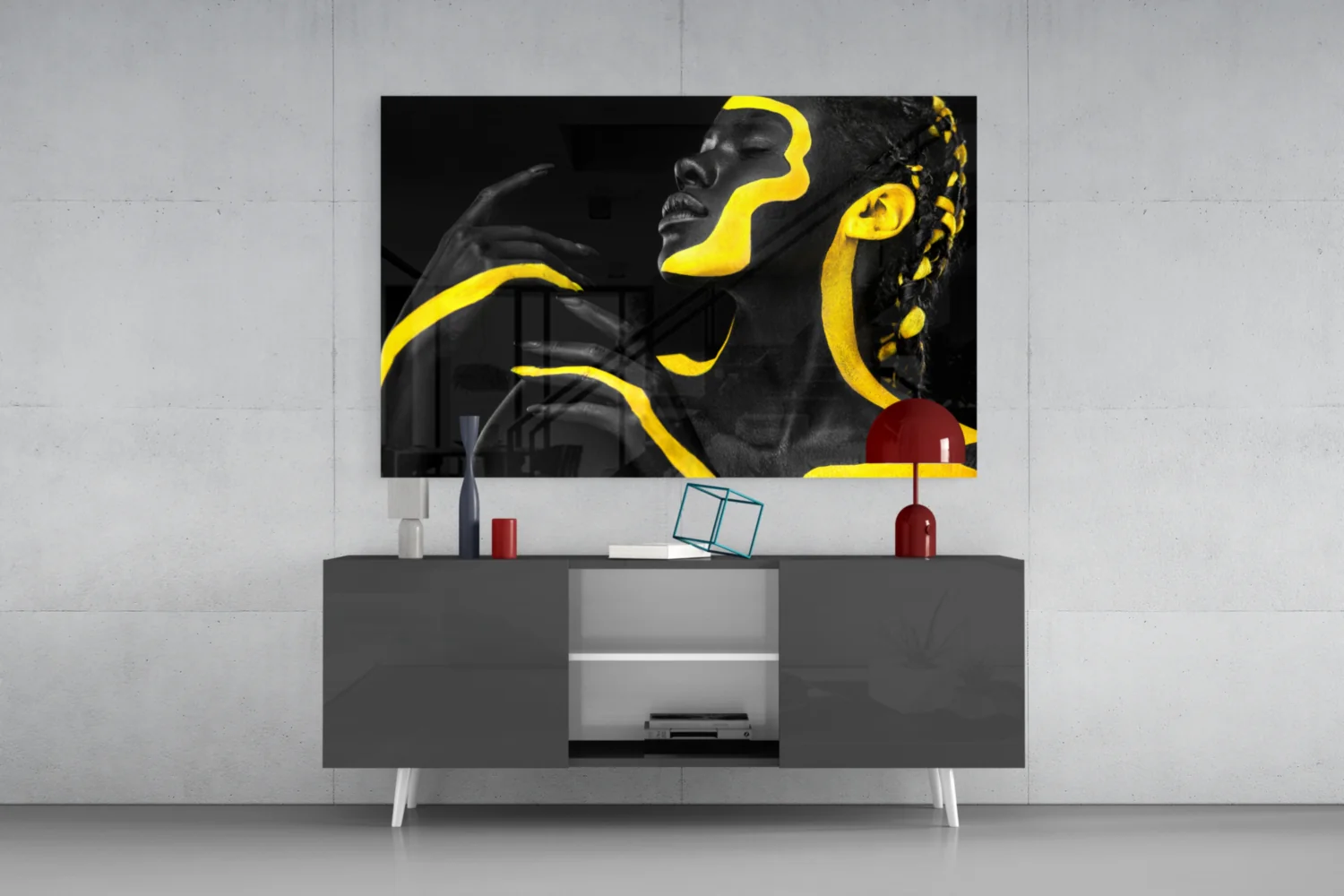 Yellow Woman Glass Wall Art - Image 9