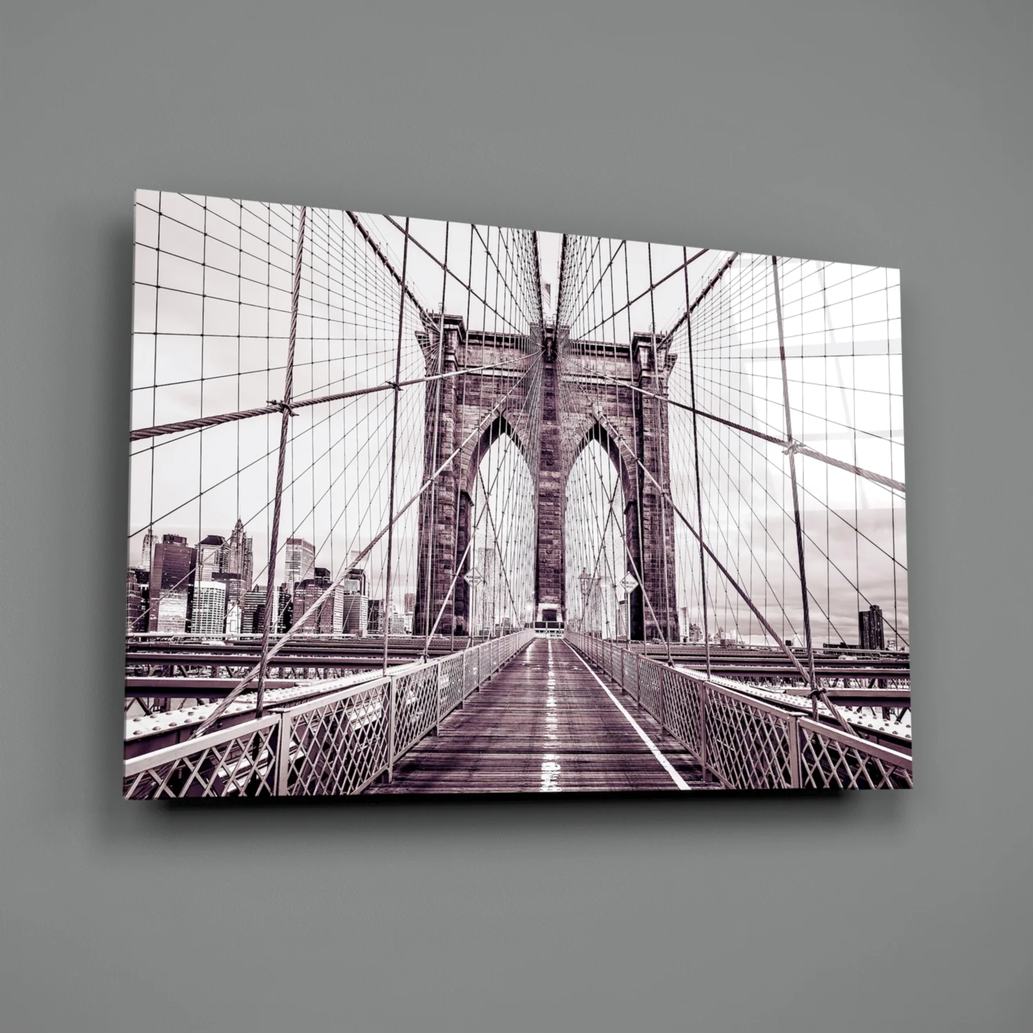 Brooklyn Bridge Glass Wall Art - Image 3