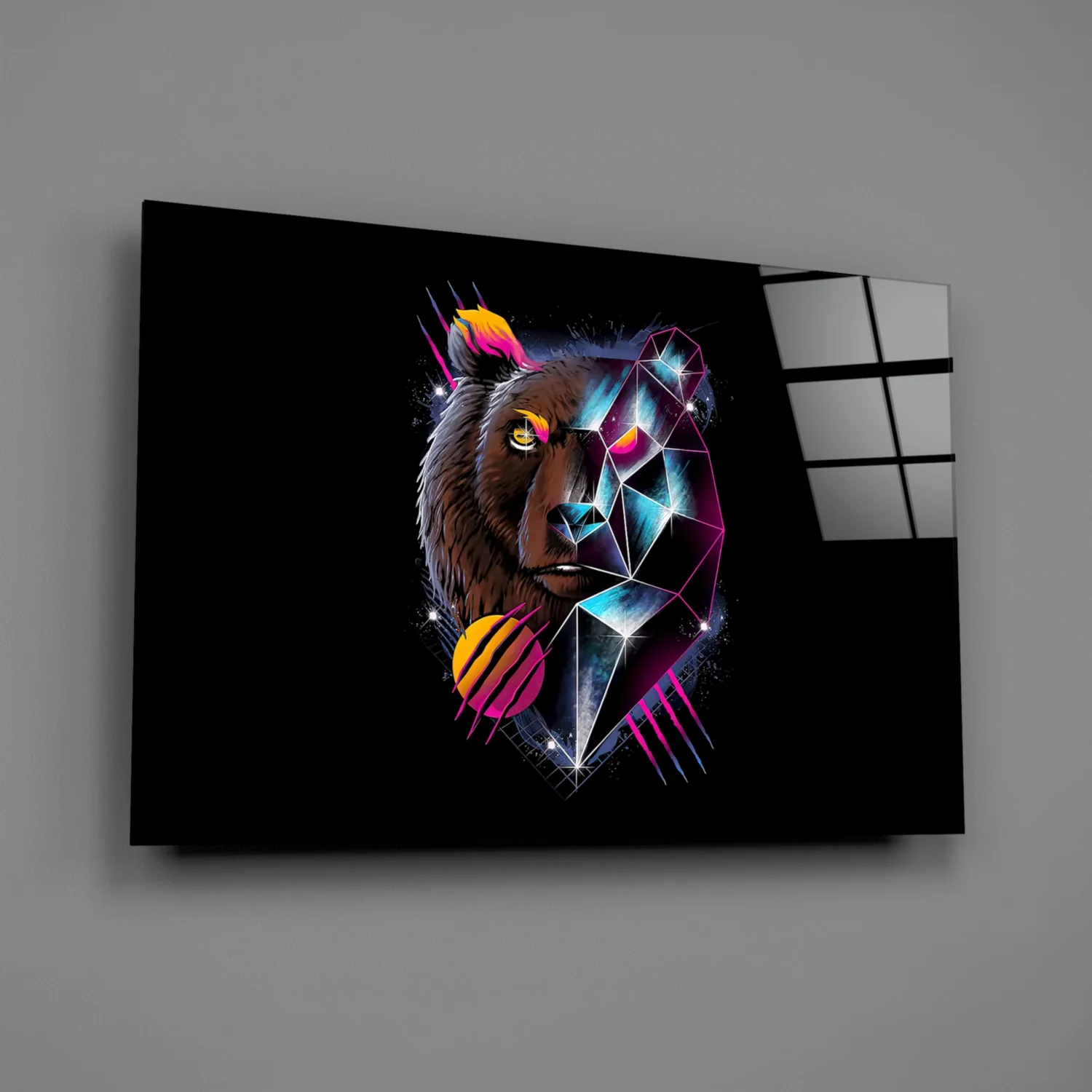Diamond Bear Glass Wall Art - Image 3