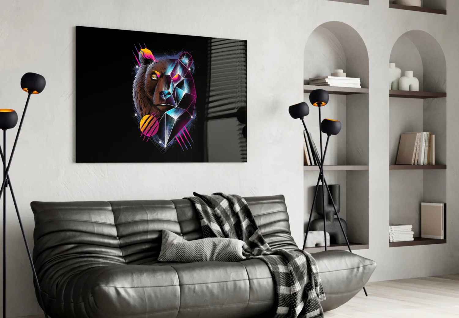 Diamond Bear Glass Wall Art - Image 5