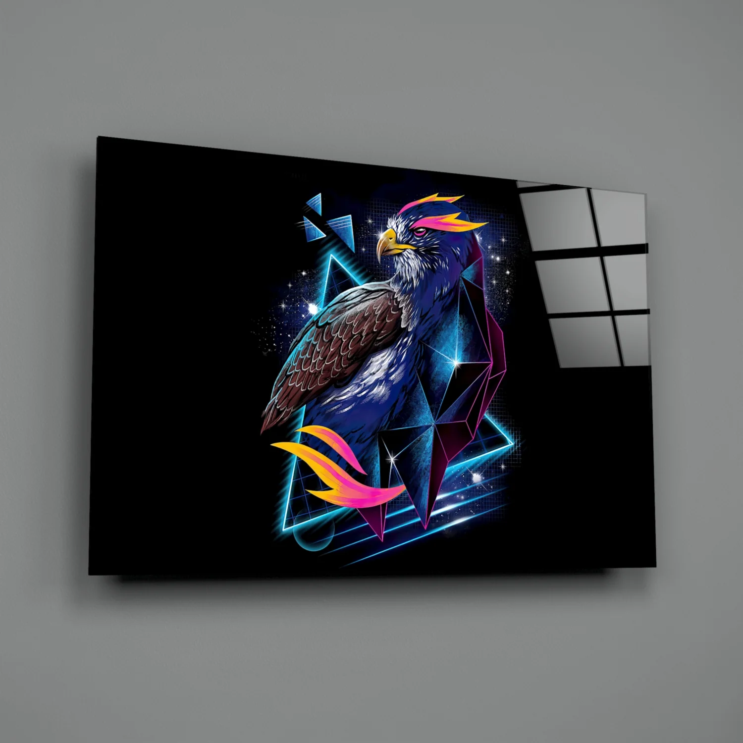 Diamond Hawk Glass Wall Art - Image 3