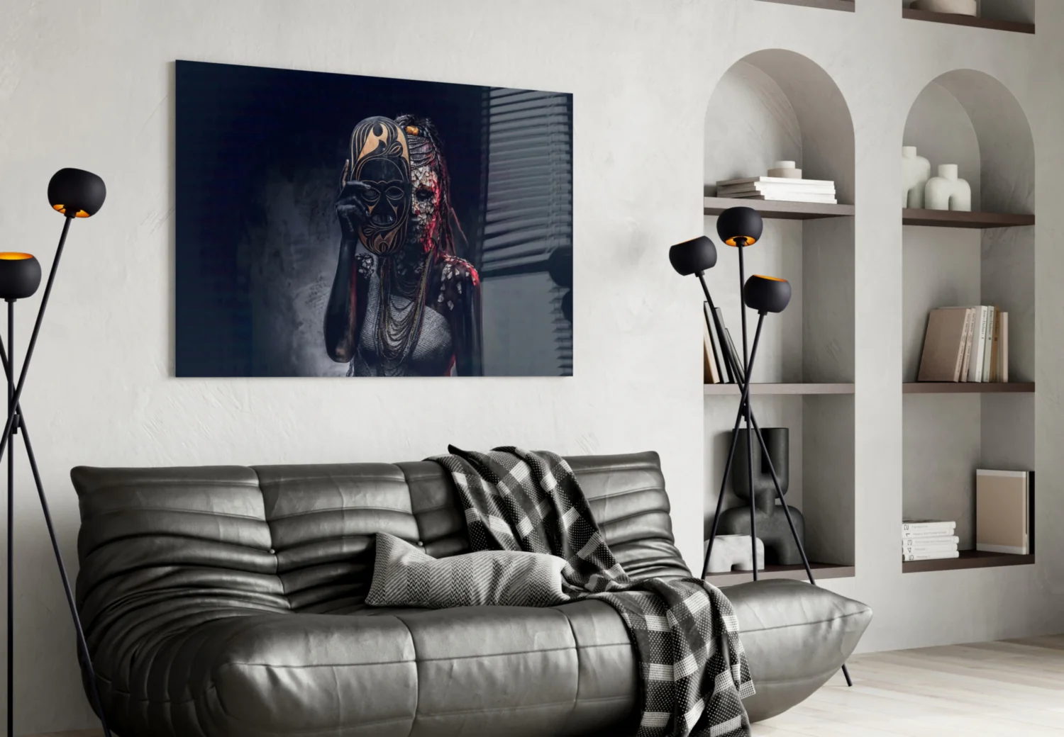 Behind the Mask Glass Wall Art - Image 5