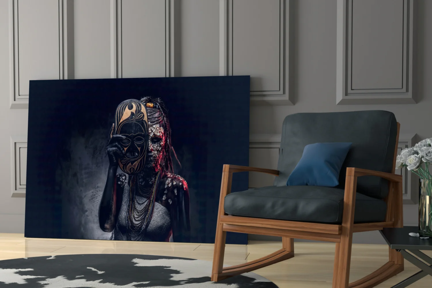 Behind the Mask Glass Wall Art - Image 7