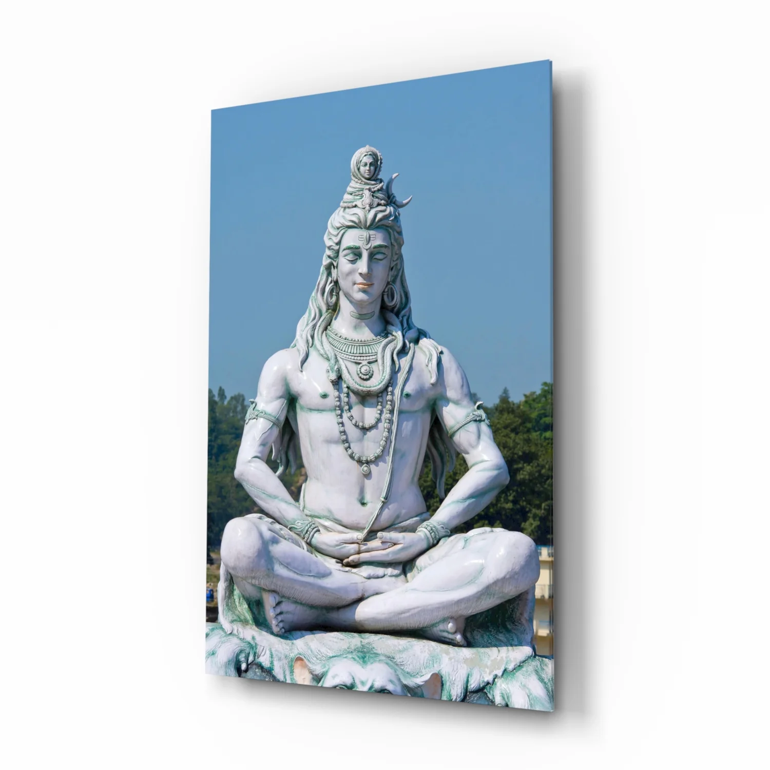 Shiva in Meditation Glass Wall Art - Image 2