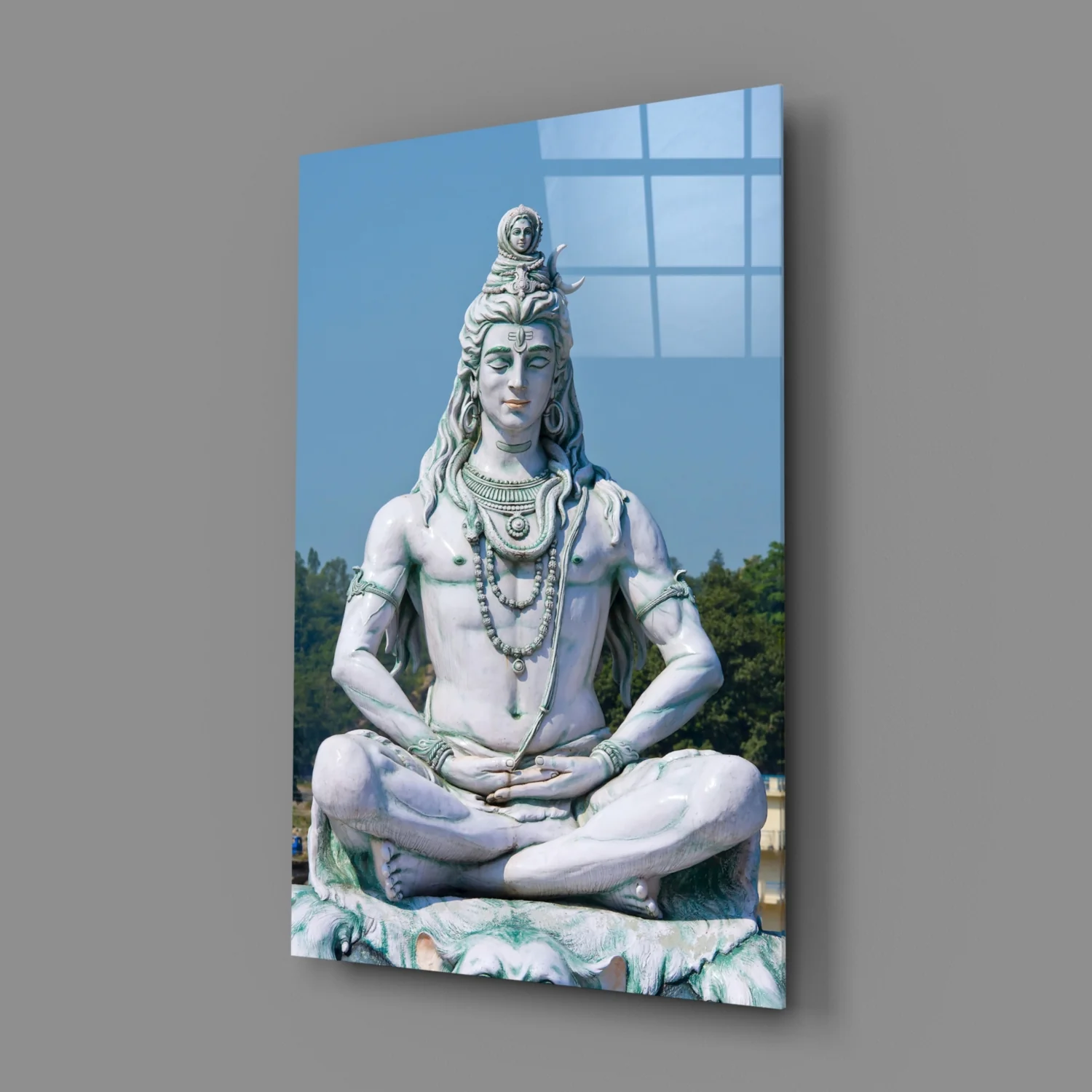 Shiva in Meditation Glass Wall Art - Image 3