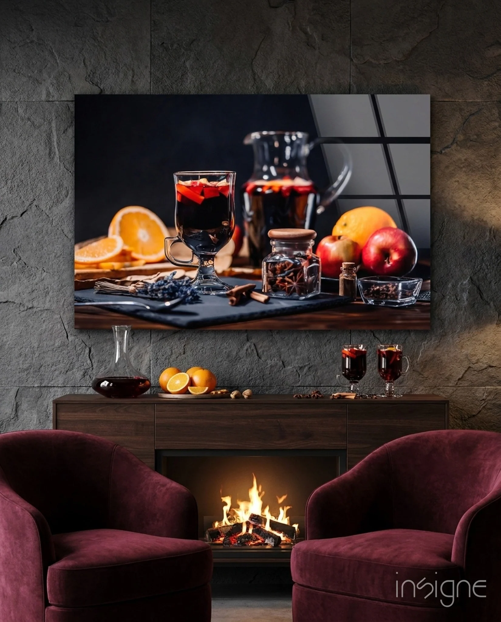 Noel Tea Glass Wall Art