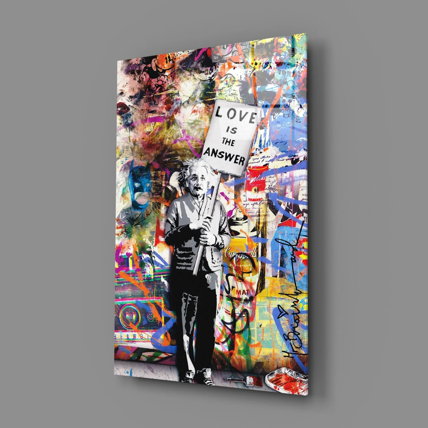 Banksy, Love is the Answer Glass Wall Art - Image 3