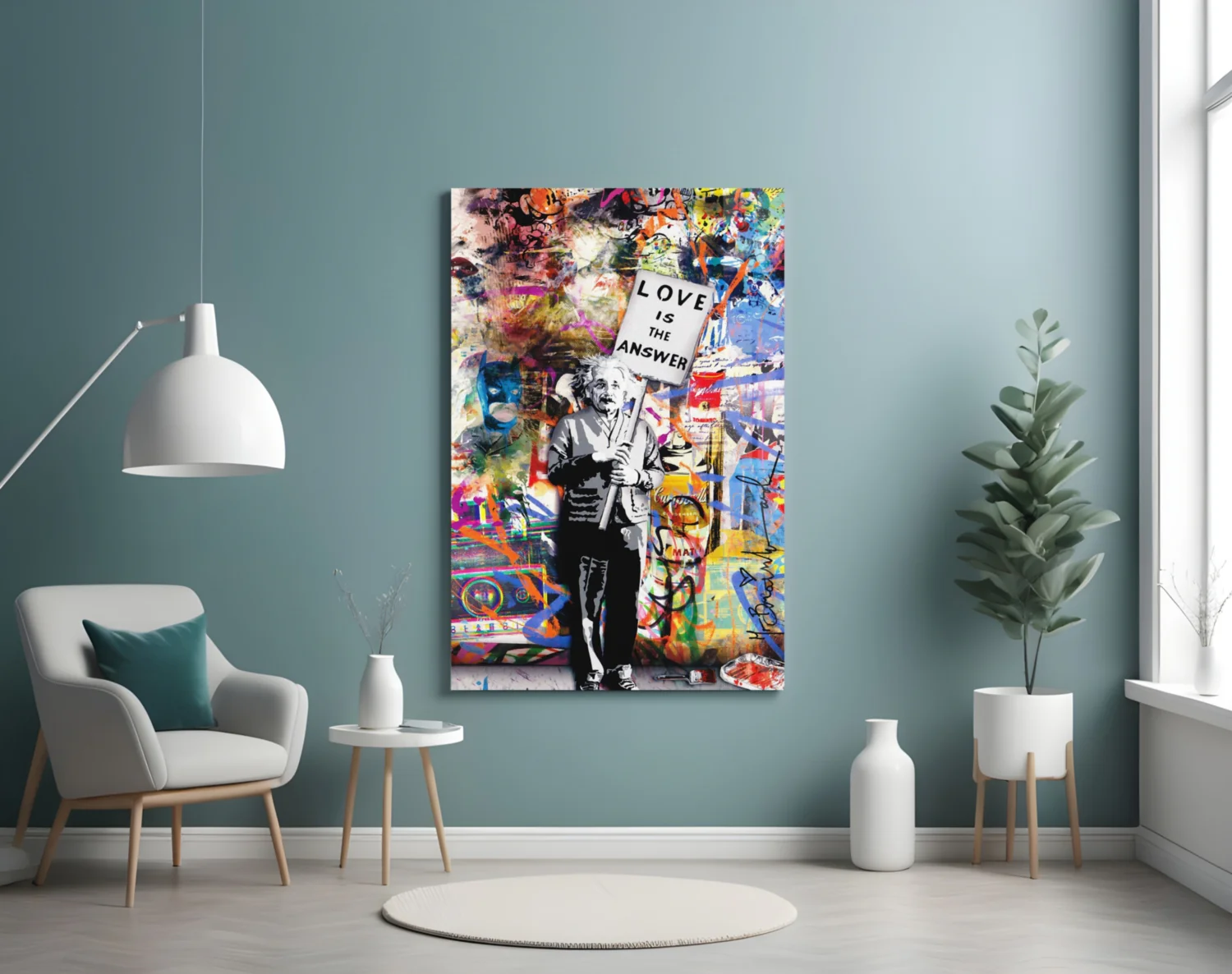 Banksy, Love is the Answer Glass Wall Art - Image 5