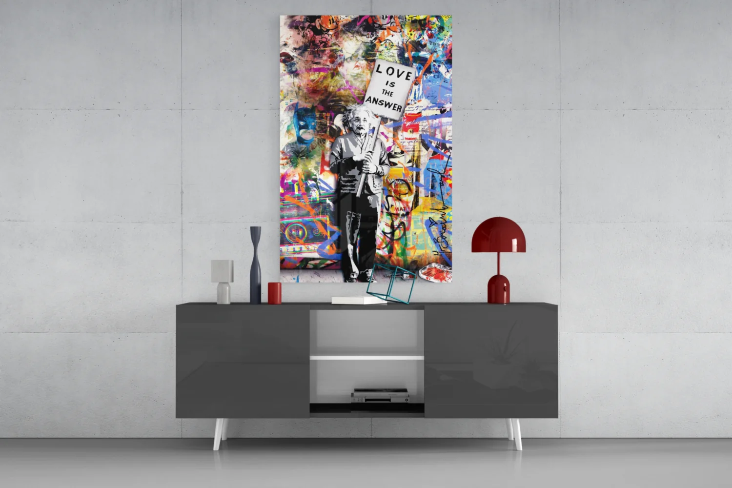 Banksy, Love is the Answer Glass Wall Art - Image 9