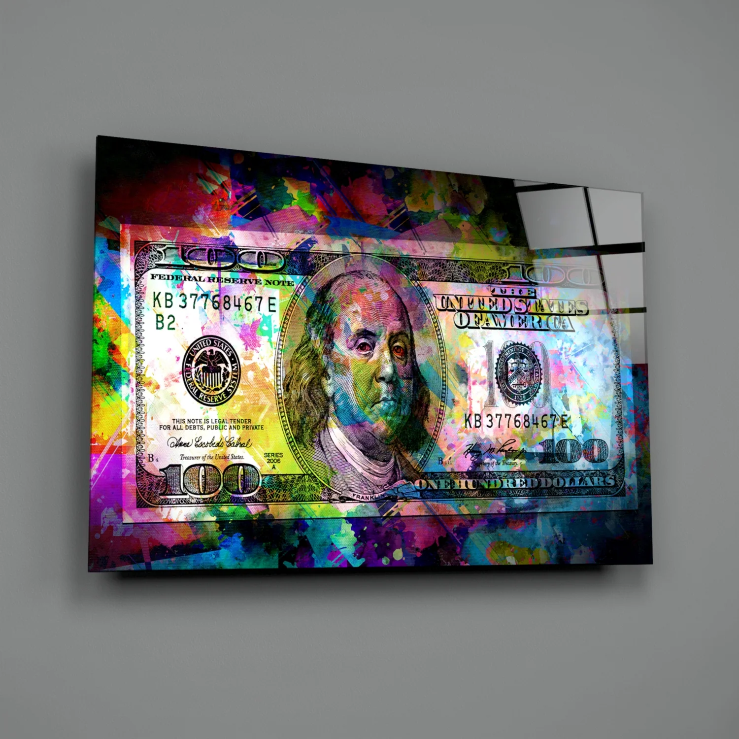 100 Dollars Glass Wall Art - Image 3