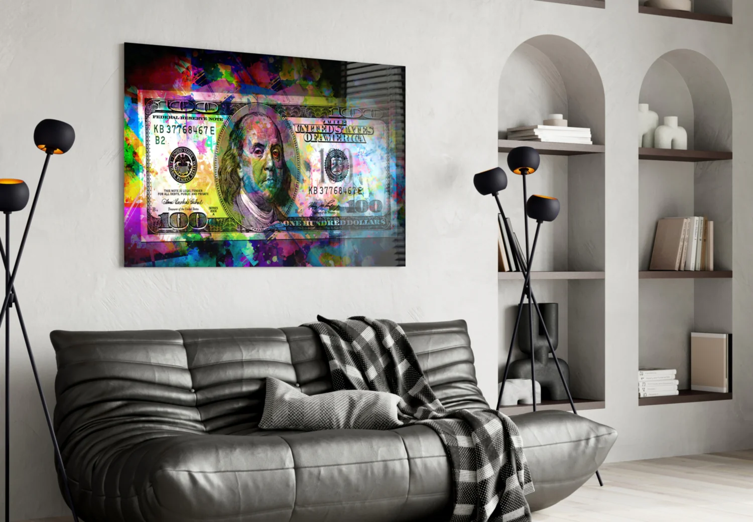 100 Dollars Glass Wall Art - Image 5