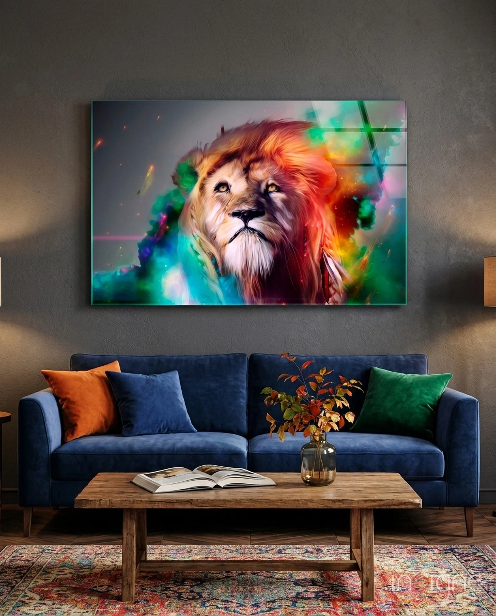 Lion Glass Wall Art