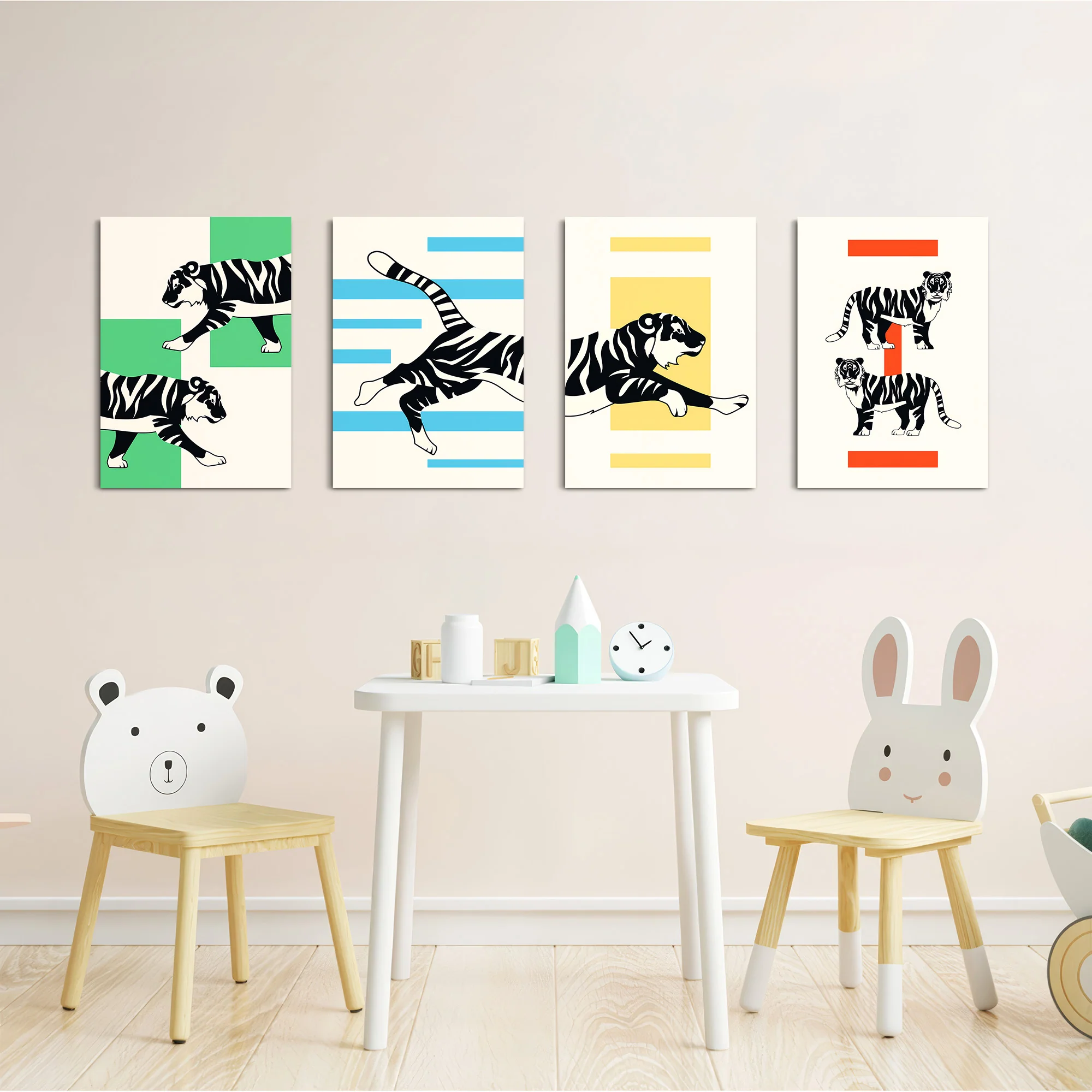 Bold Tigers 4 Pieces Kids Metal Wall Art - Image 5
