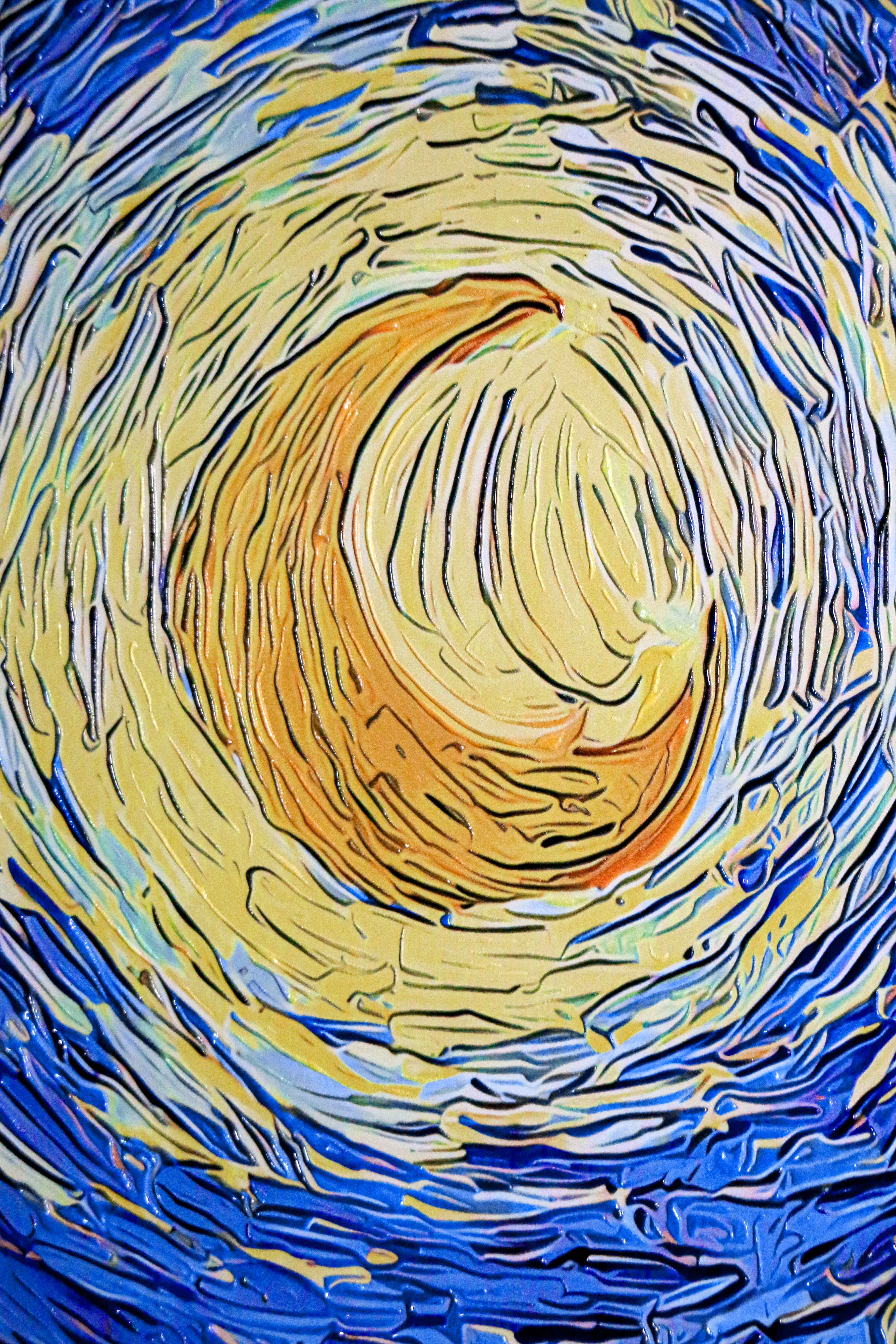 Celestial Touch of Creation — 3D Haptic Embossed High-Gloss Luxury Wall Art - Image 2