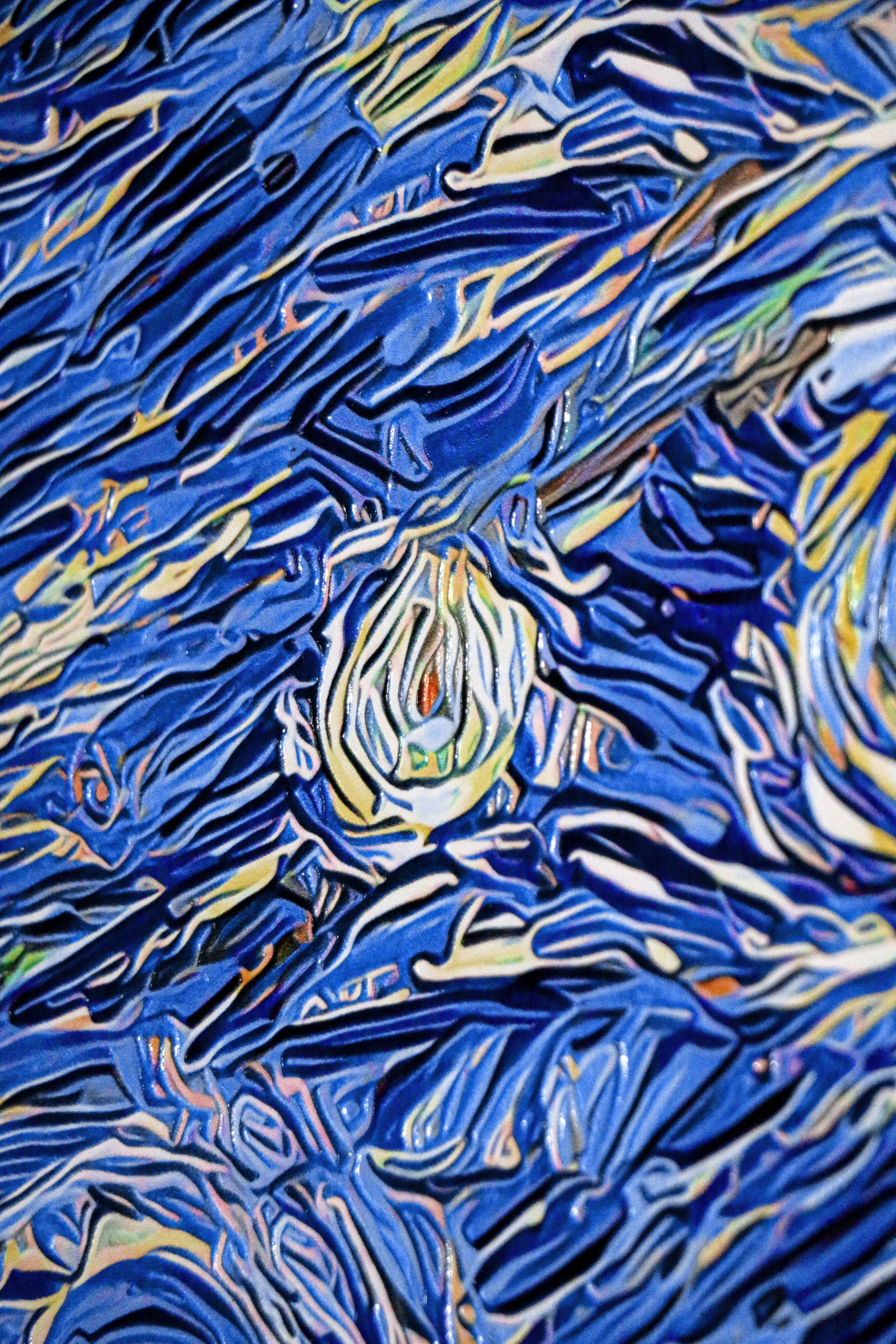 Celestial Touch of Creation — 3D Haptic Embossed High-Gloss Luxury Wall Art - Image 6