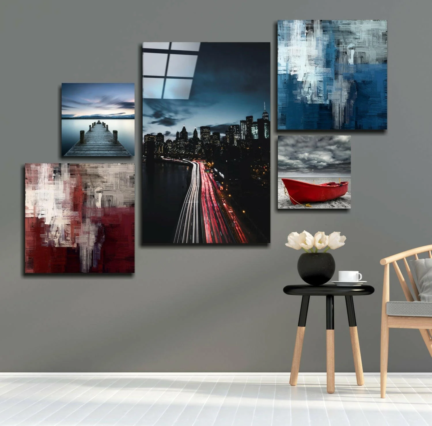 Blue Serenity Combined Glass Wall Art - Image 2