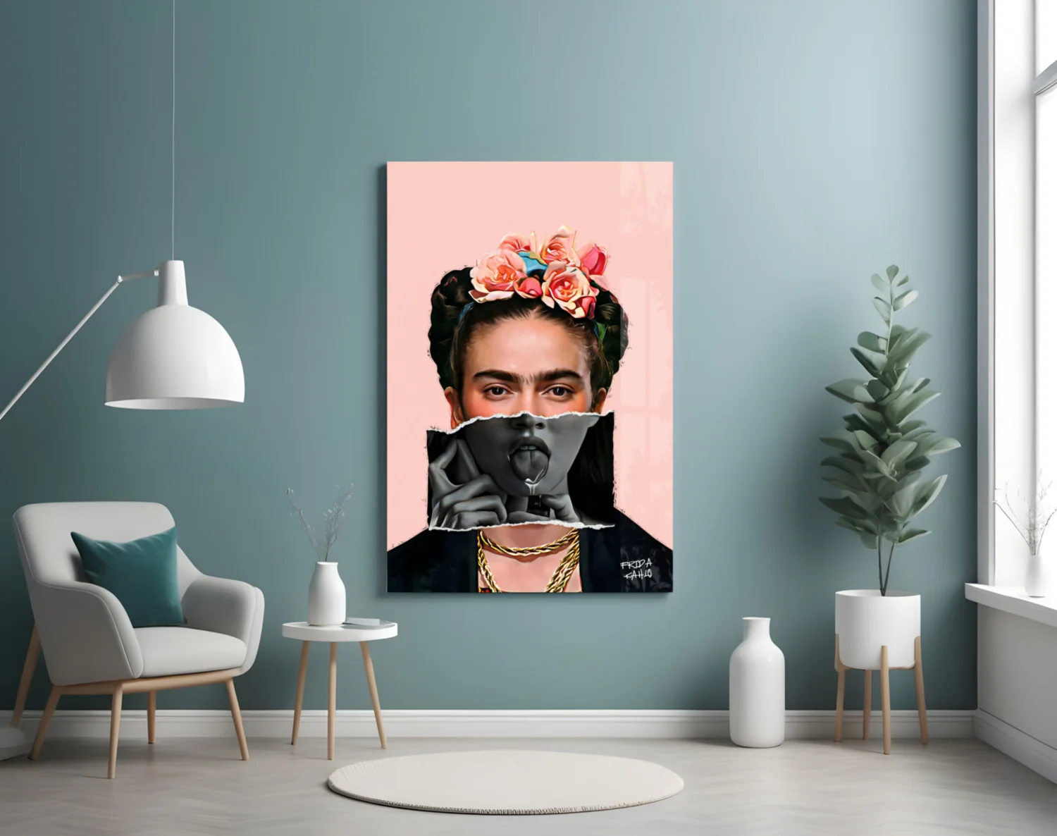 Contemporary Kahlo Glass Wall Art || Designer Collection - Image 5