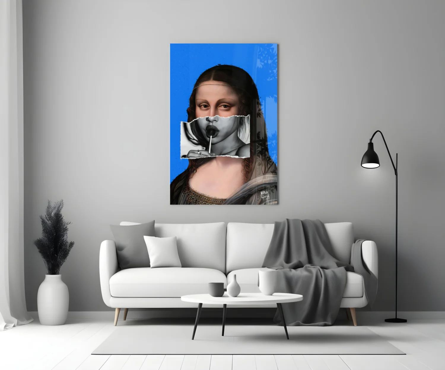 Contemporary Mona Lisa Glass Wall Art || Designer Collection - Image 4