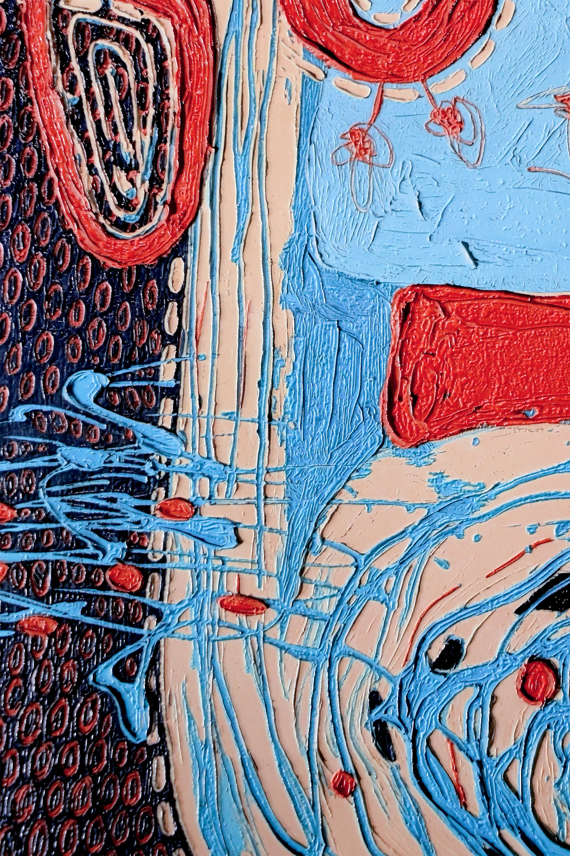 Cosmic Tide Doodles — 3D Haptic Embossed High-Gloss Luxury Wall Art - Image 3
