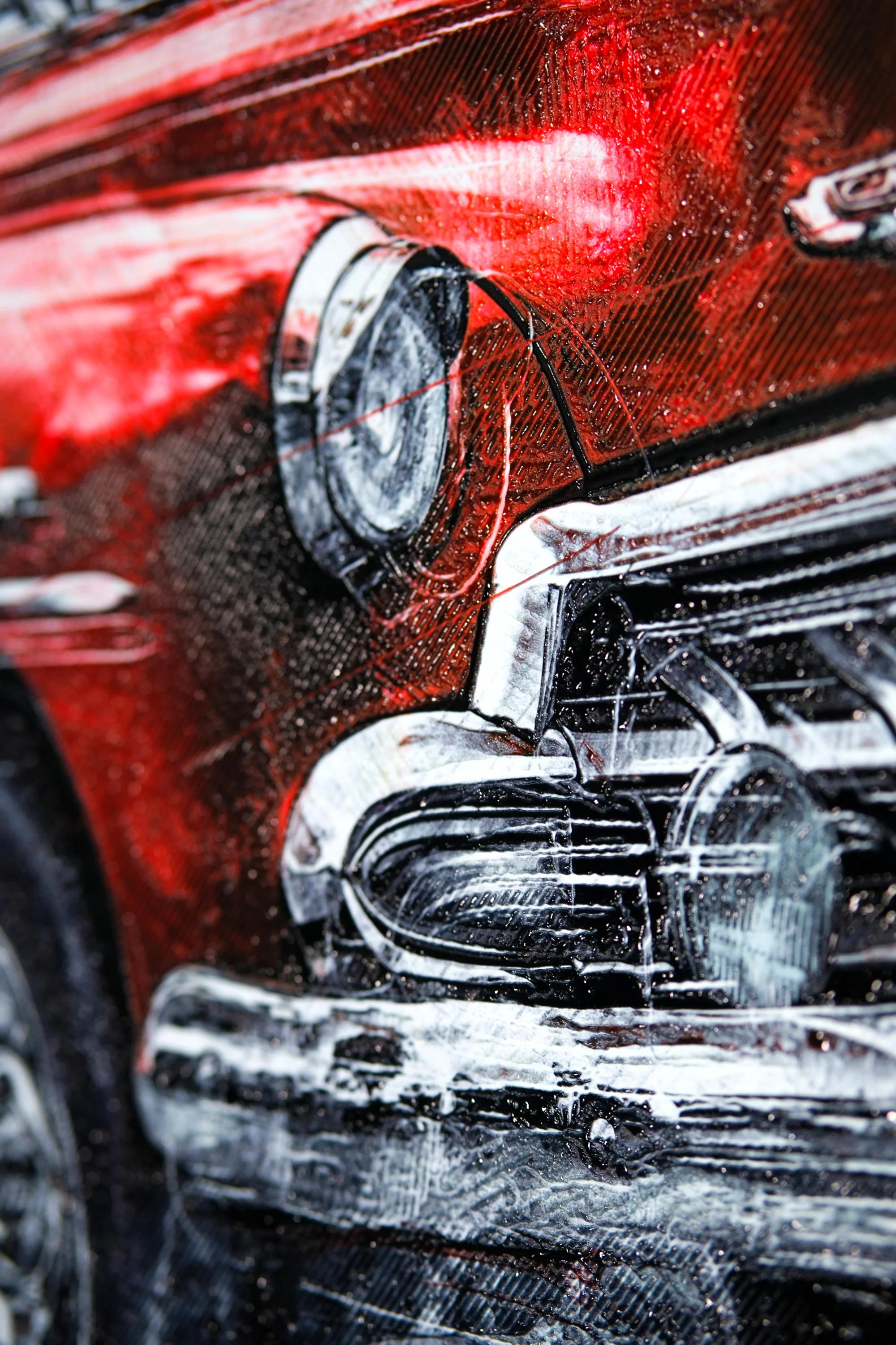 Crimson Chrome Classic — Haptic 3D Embossed + Gloss Lacquer Print - Image 2