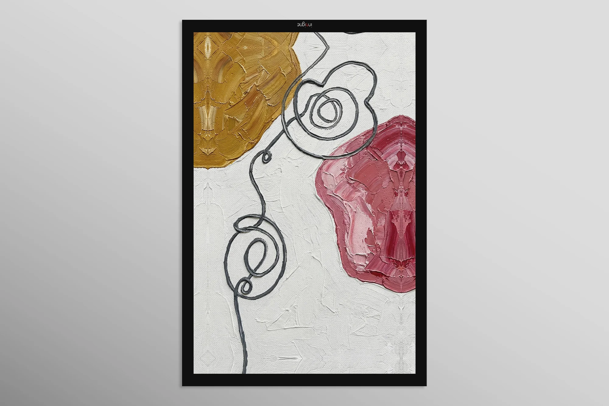 Crimson & Ochre Lyric — 3D Haptic Embossed High-Gloss Luxury Wall Art - Image 13