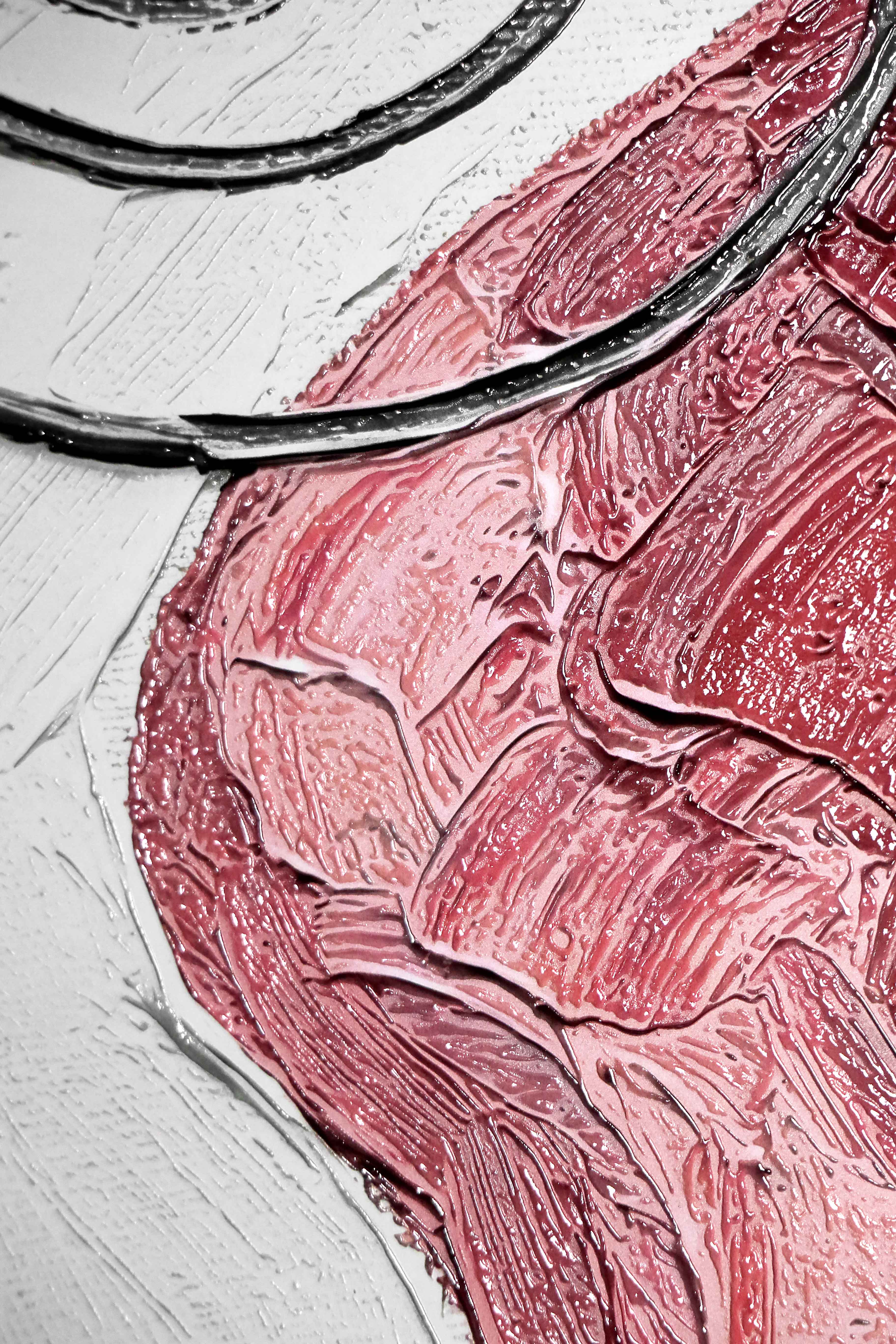 Crimson & Ochre Lyric — 3D Haptic Embossed High-Gloss Luxury Wall Art - Image 3