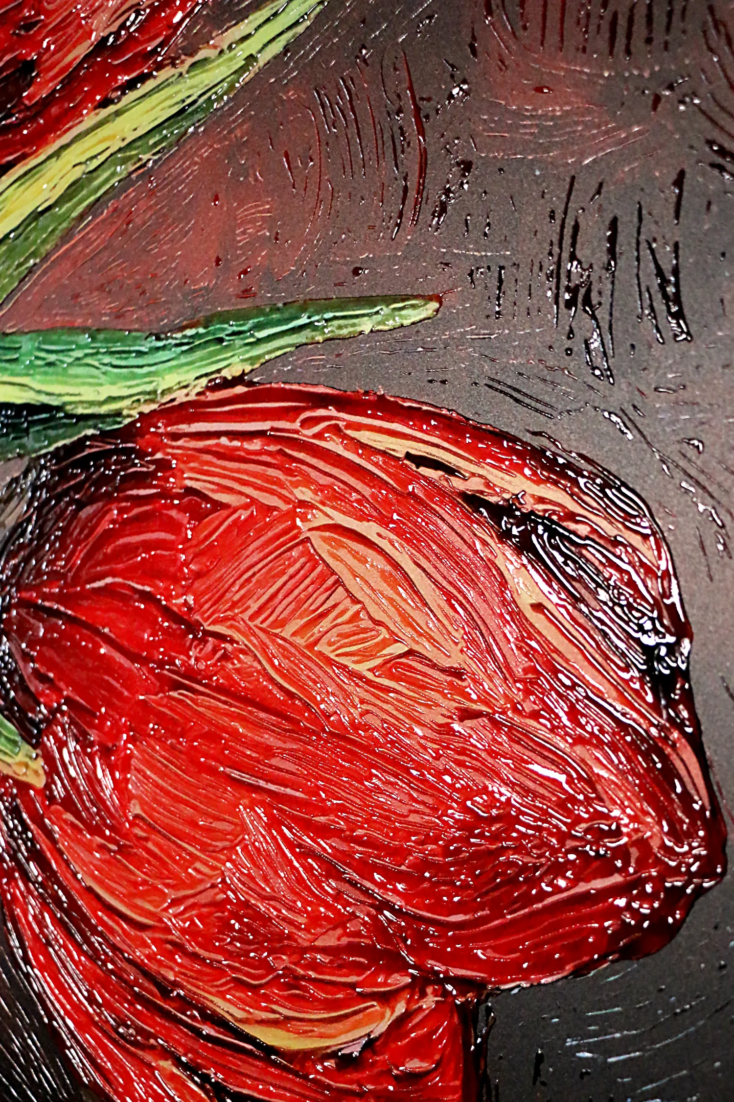 Crimson Stillness — Contemporary – 3D Haptic Embossed High-Gloss Luxury Wall Art - Image 6