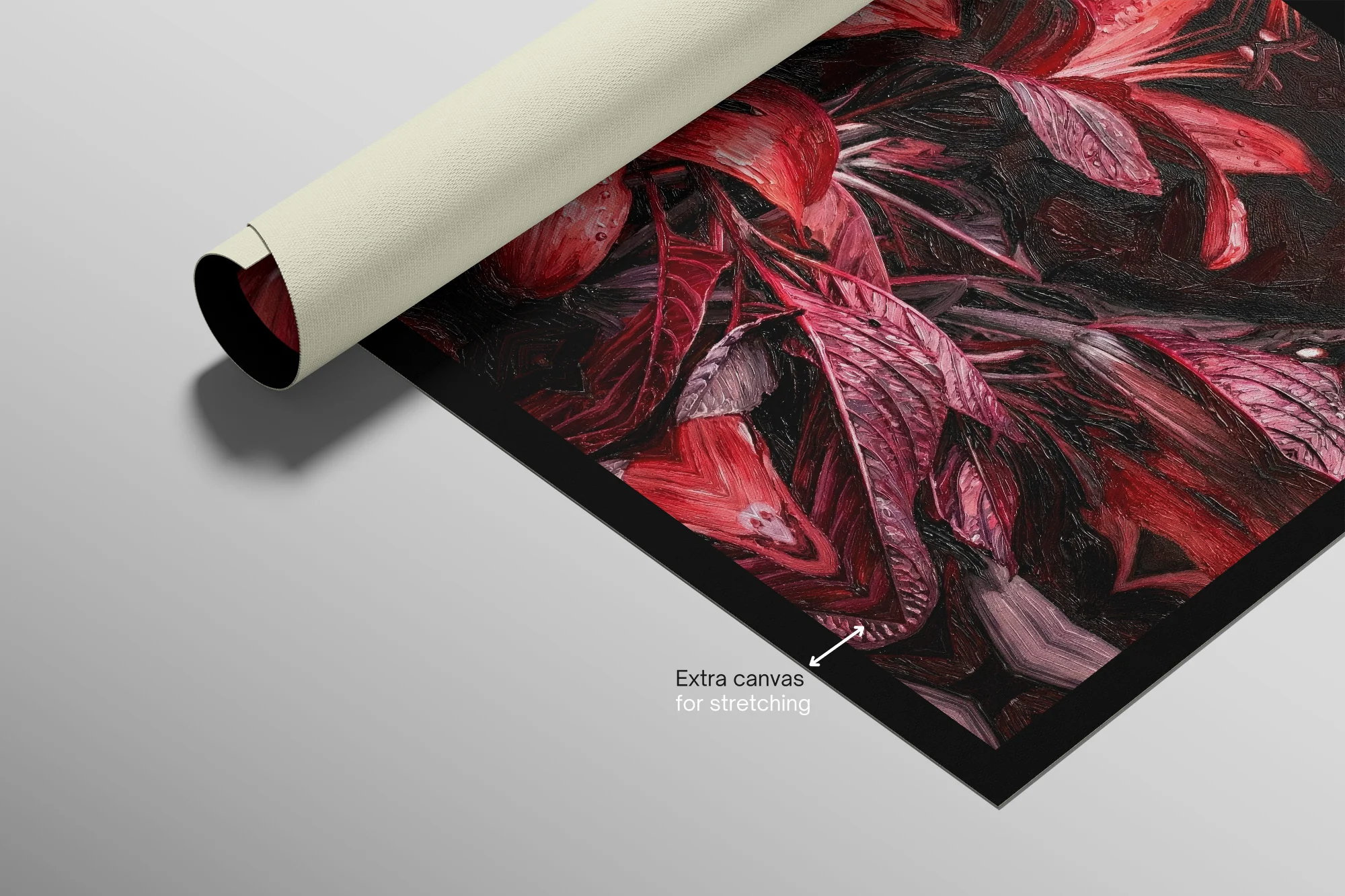Crimson Velvet Lilies — 3D Haptic Embossed High-Gloss Luxury Wall Art - Image 14