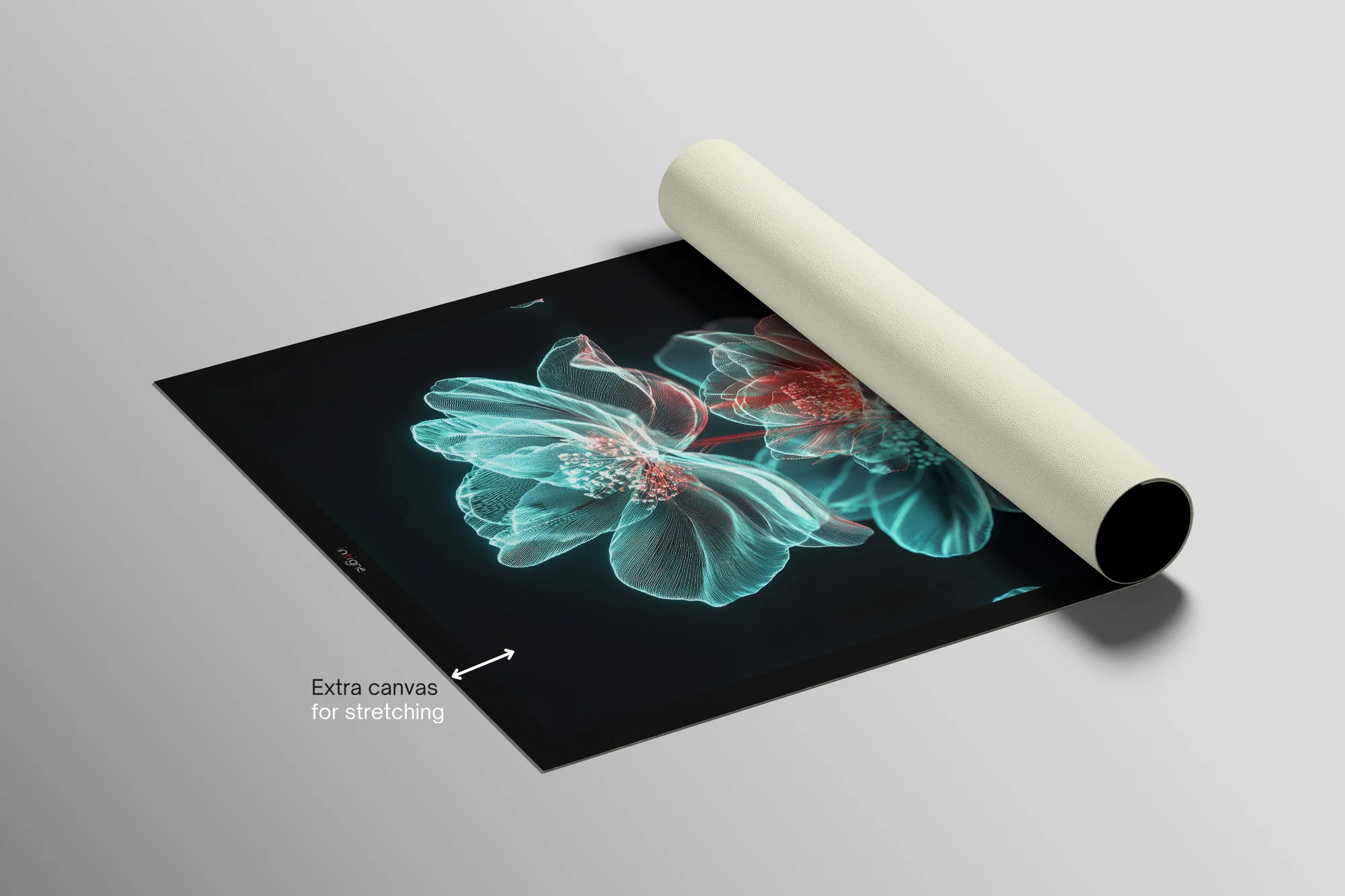 Cyan Ether Blooms — 3D Haptic Embossed High-Gloss Luxury Wall Art - Image 6