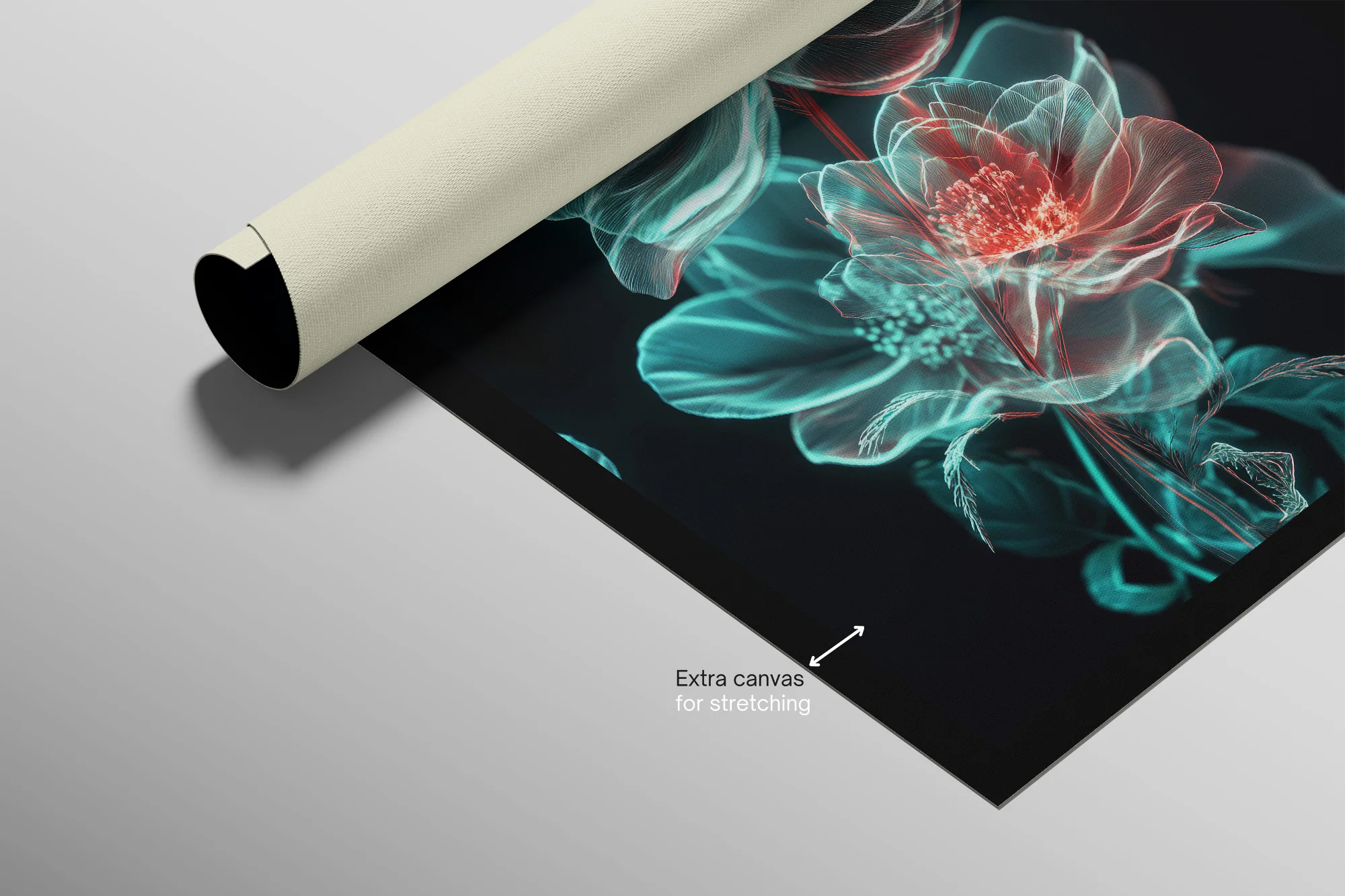 Cyan Ether Blooms — 3D Haptic Embossed High-Gloss Luxury Wall Art - Image 8