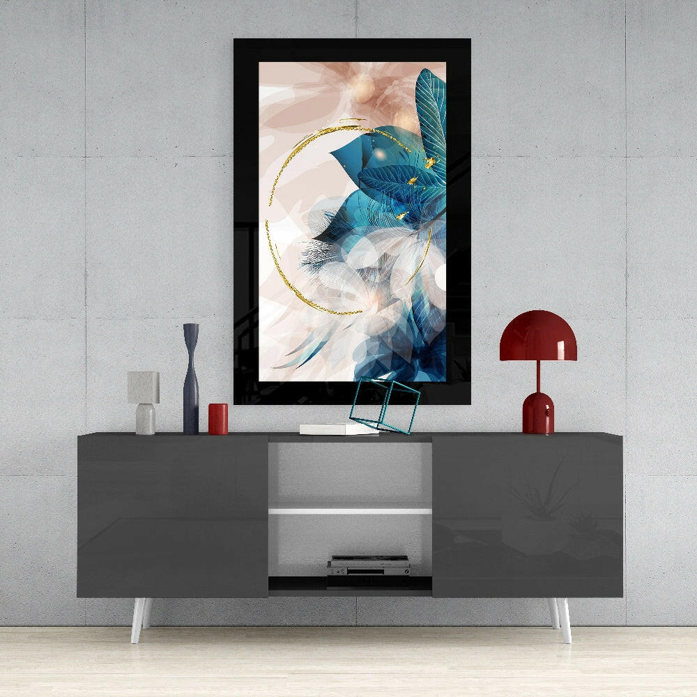 Abstract Leaf Glass Wall Art - Image 4