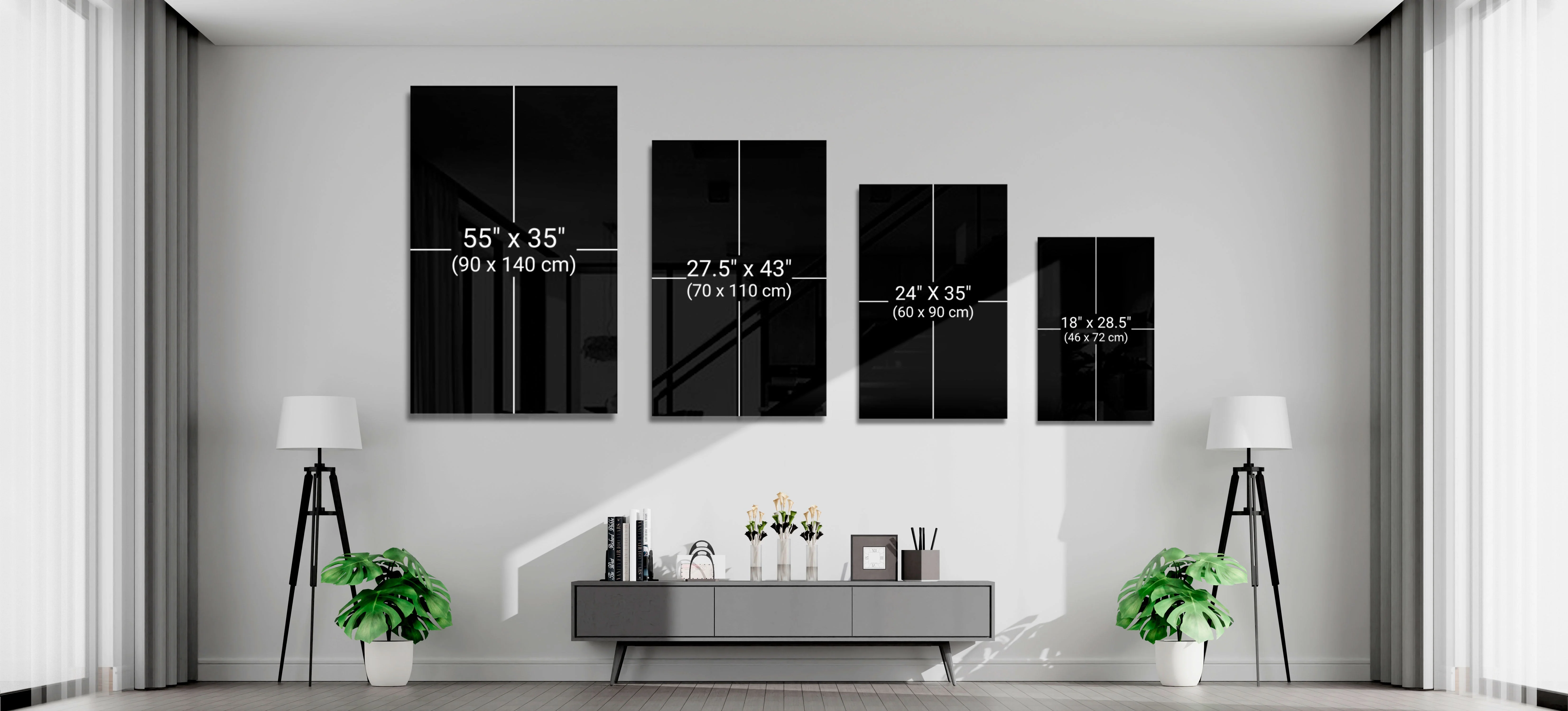 Gold Powder Graphite Glass Wall Art - Image 5