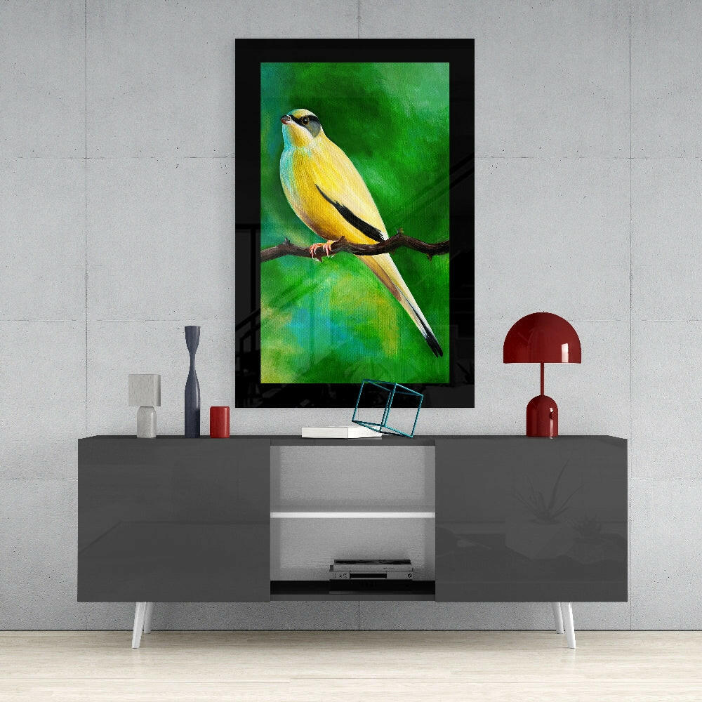 Bird on Branch Glass Wall Art - Image 4