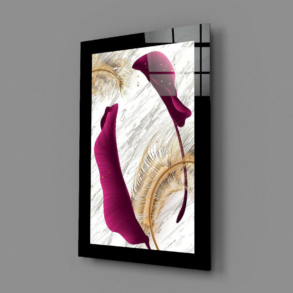 Harmonious Purple Leaf Glass Wall Art - Image 2