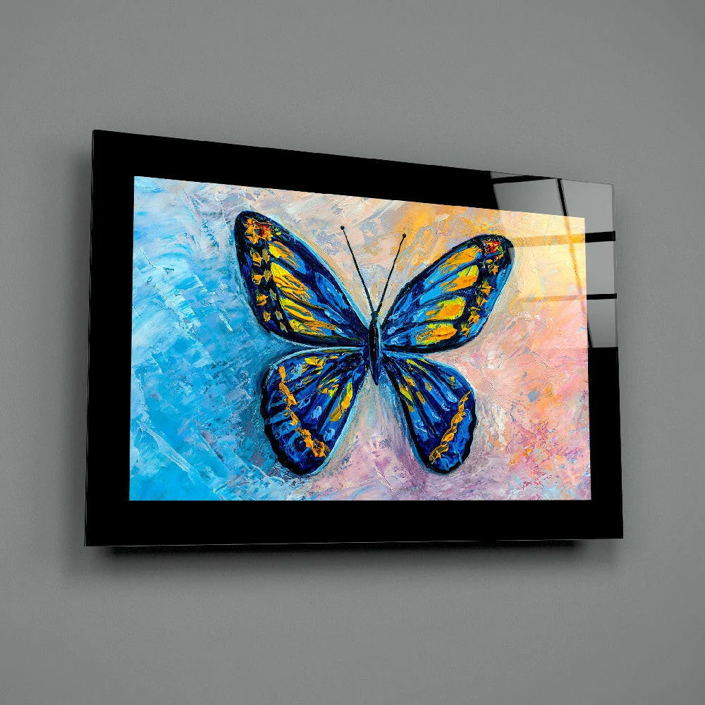 Colorful Butterfly Glass Wall Art - Image 2