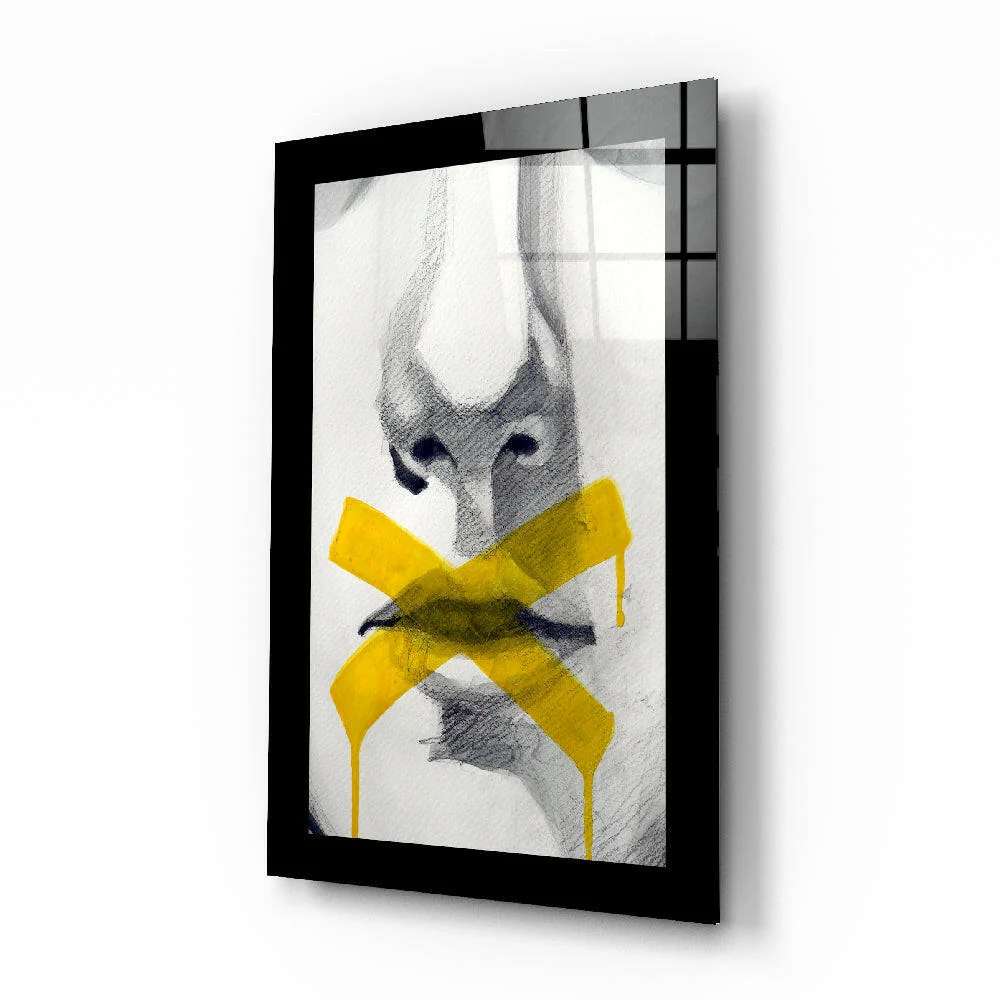 No Talking Glass Wall Art