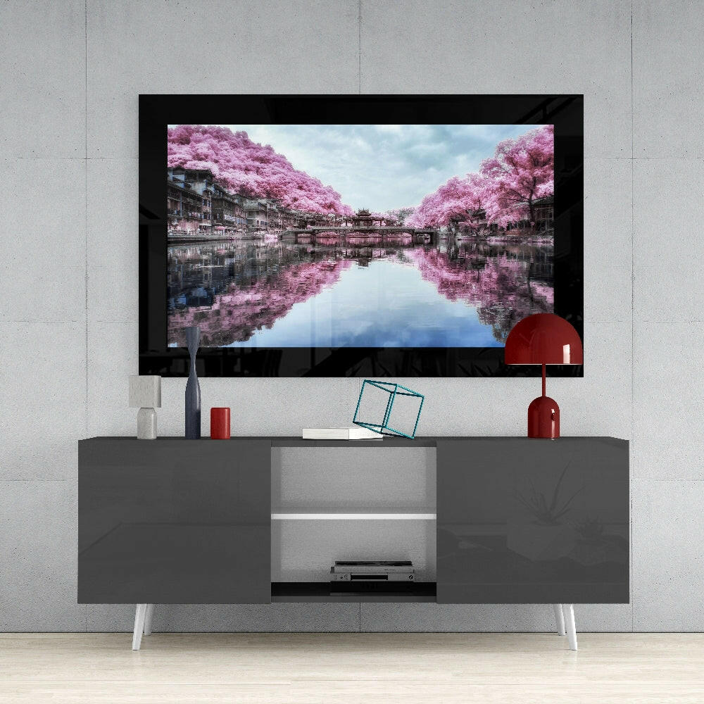 Sakura Trees Glass Wall Art - Image 4
