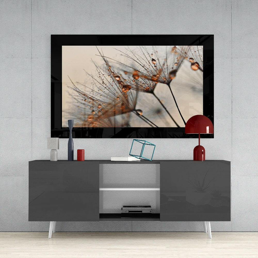 Cinnamon Dandelion Glass Wall Art - Image 4