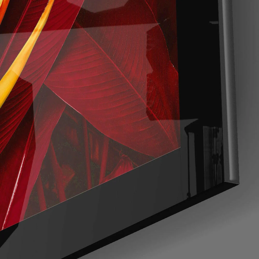 Red Leaves Glass Wall Art - Image 3