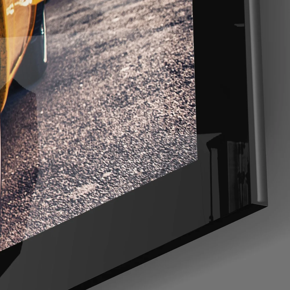 Classical Yellow Car Glass Wall Art - Image 3