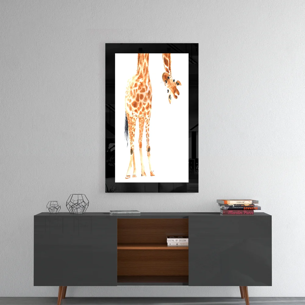 Curious Giraffe Glass Wall Art - Image 4