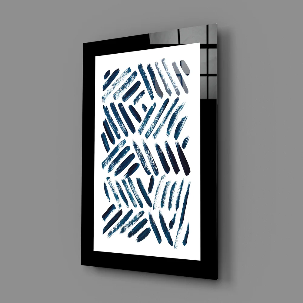 Blue Lines Glass Wall Art - Image 2