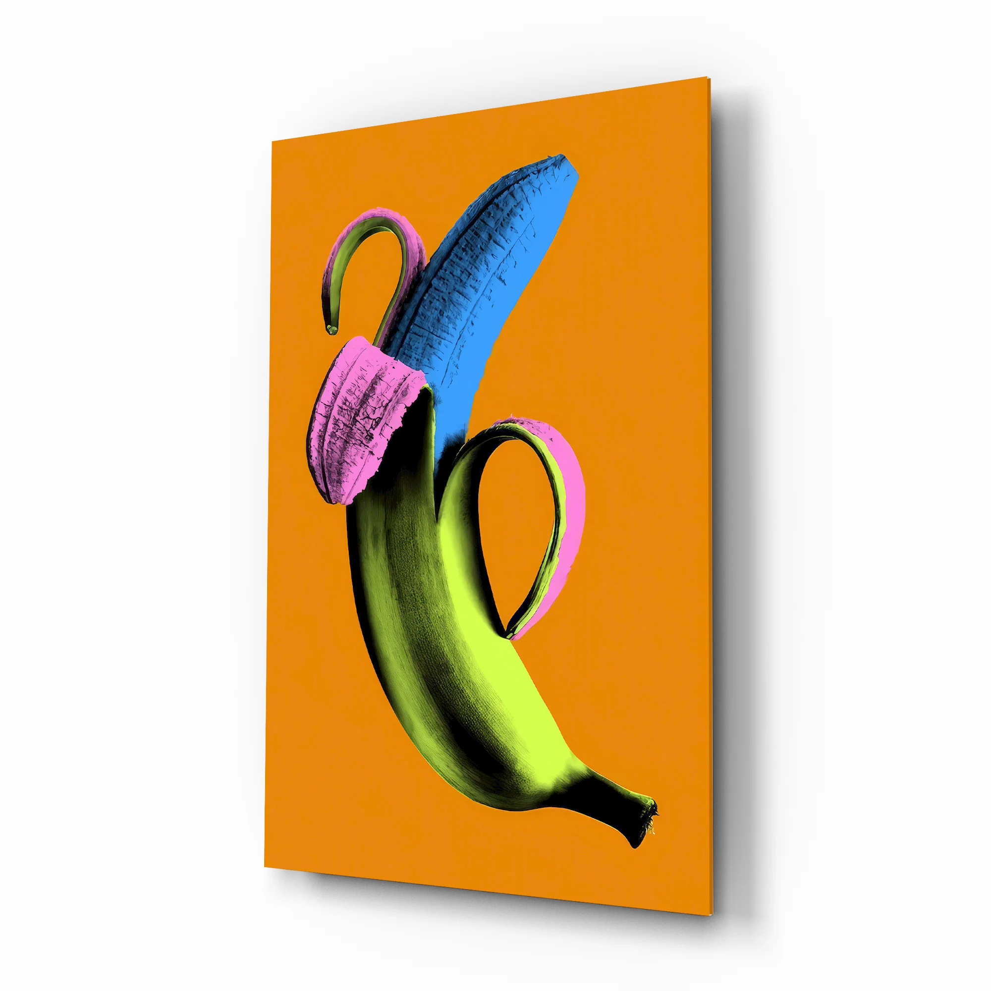 Pop Banana on Orange Glass Wall Art - Image 2
