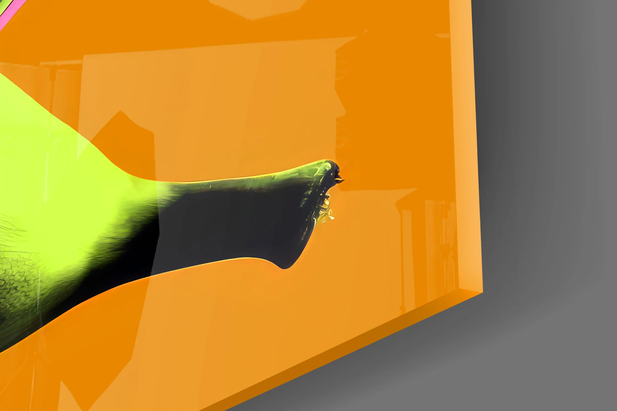 Pop Banana on Orange Glass Wall Art - Image 4