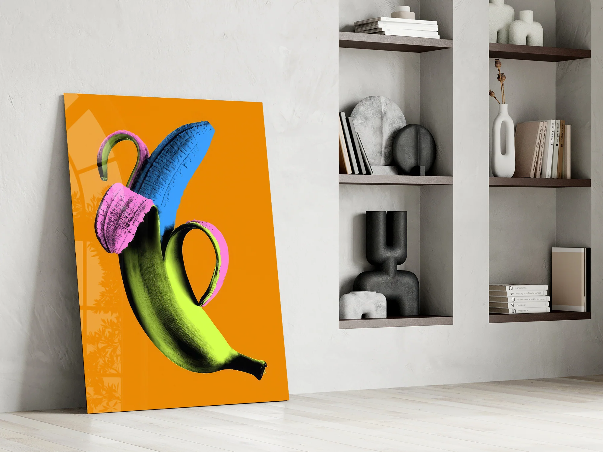 Pop Banana on Orange Glass Wall Art - Image 8