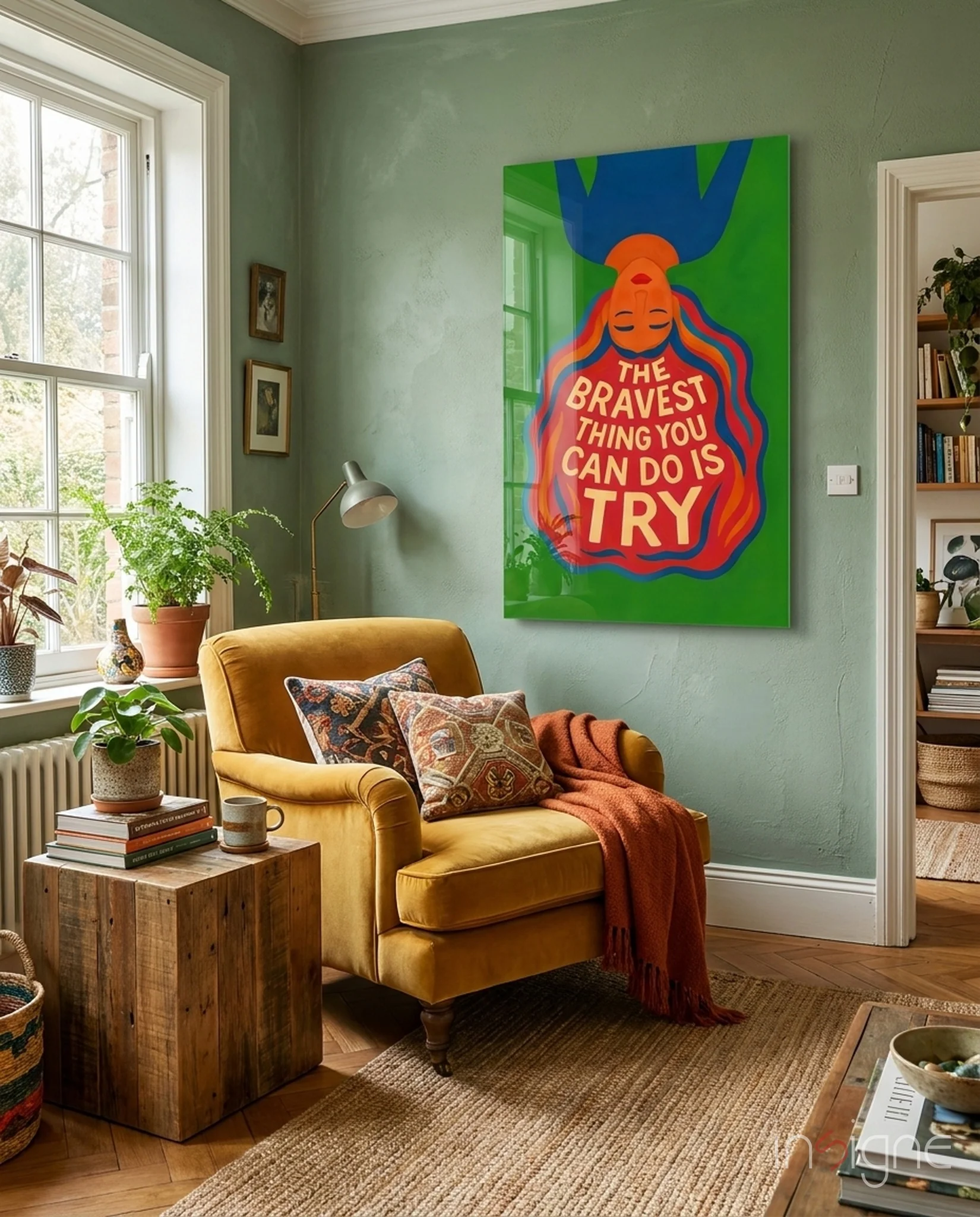 Brave Try Glass Wall Art