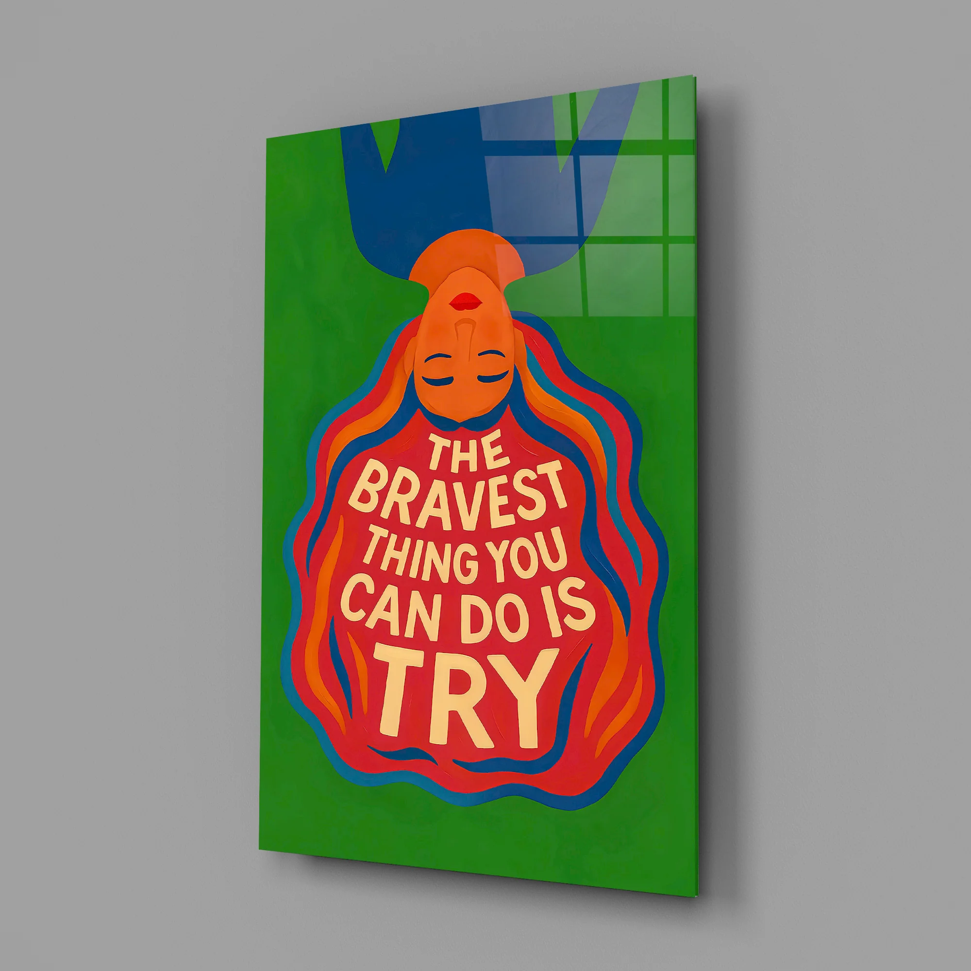 Brave Try Glass Wall Art - Image 3