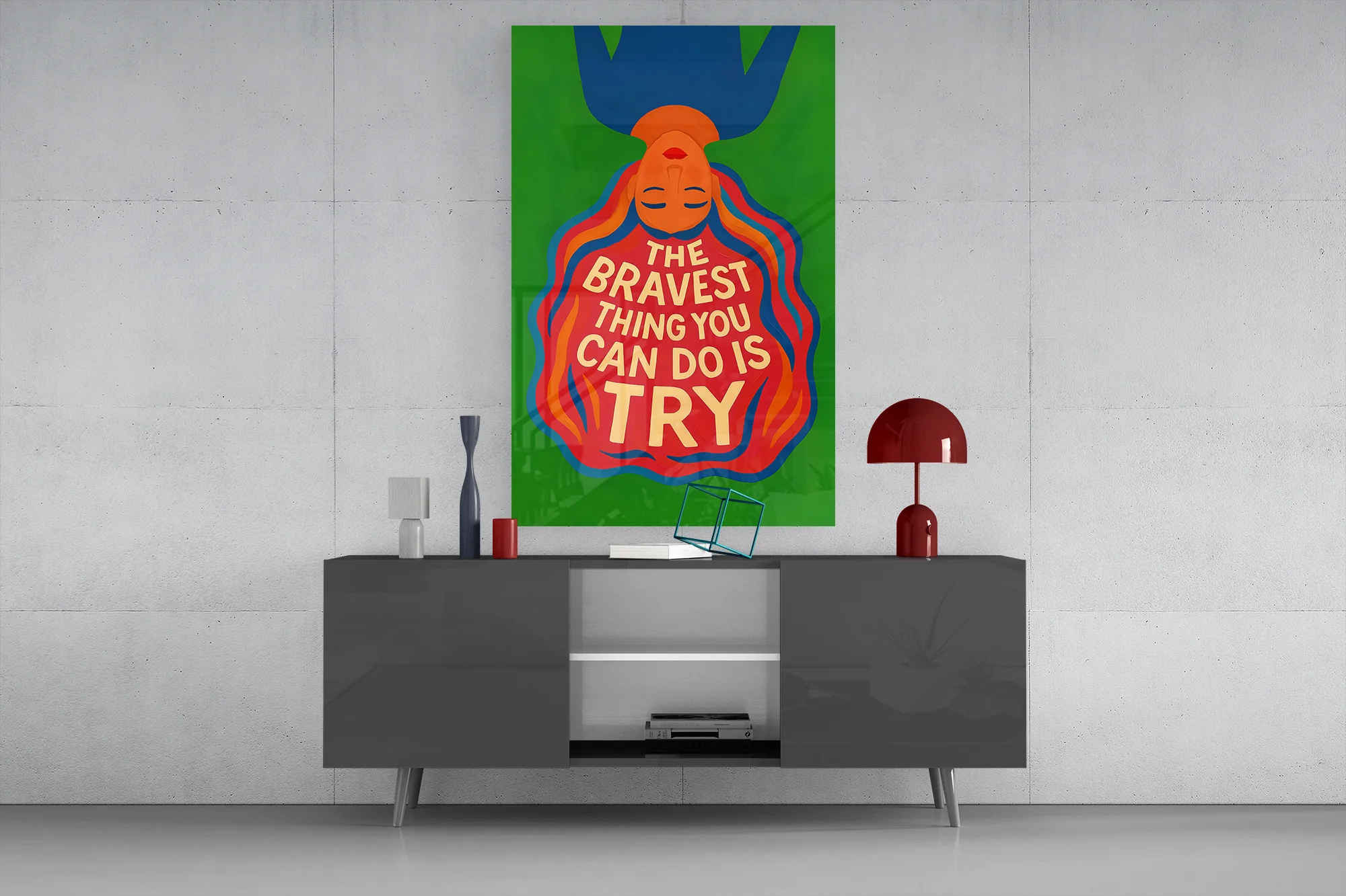 Brave Try Glass Wall Art - Image 9